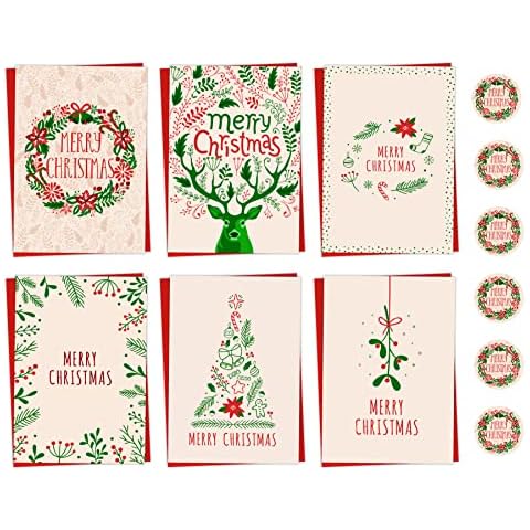 Giftinghouse Charity christmas cards 24/48 pack | Multipack Xmas cards for granddaughter, family, friends and children with Vintage design | Eco-friendly seasonal greeting card for sale Cover
