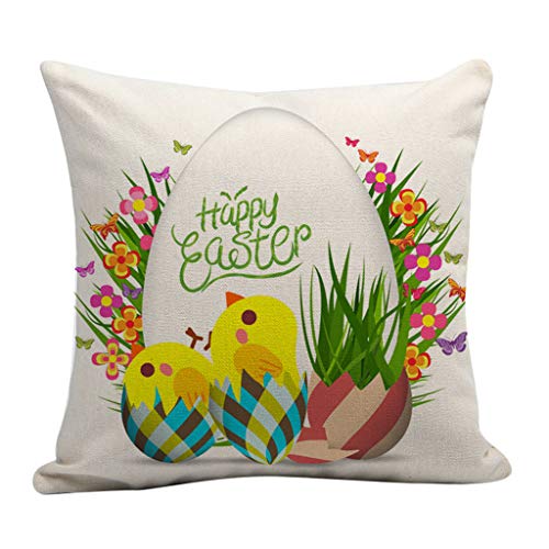 JUTOO Funda de almohada de Pascua Cuadrado, sofá y cama de la sala y del dormitorio, 45 x 45 cm / (18 x 18) cm, decoración del hogar