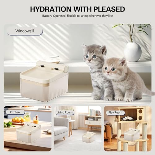 Fuente automática de agua para gatos y perros 4L blanca miniatura 2