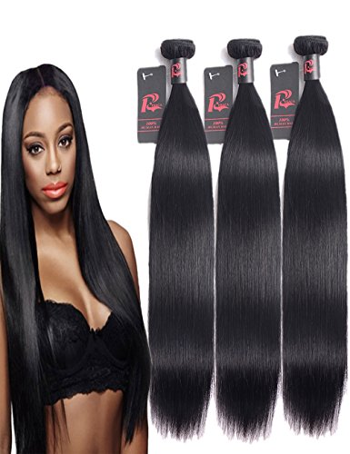 Mink 8A Virgin Malaysian Straight Hair 3 Bundles Deals 100% Unprocessed Virgin Human Hair Weaving Remy Human Hair Extensions 300g Natural Black