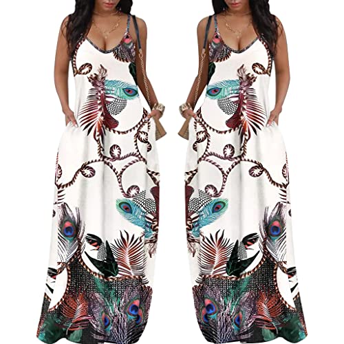 Image of SheKiss 2026 Women's Casual Summer Floral Long Maxi Dresses Floor Length Sleeveless Plus Size Sundresses