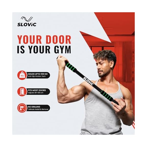 Slovic Pull Up Bar for Home for Kids & Adults [100 KG] | Anti-Skid Grip - Image 2