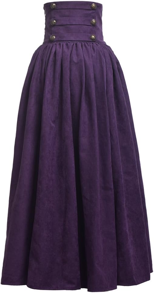 BLESSUME Gothic/Lolita/Steampunk-wandelrok met hoge taille, BRON, M