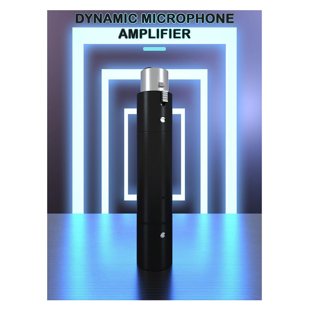 Professioneller Phantomspeiseadapter XLR 3-polig 48 V für dynamisches Mikrofon, Vorverstärker-Adapter auf Verstärkung 28 dB