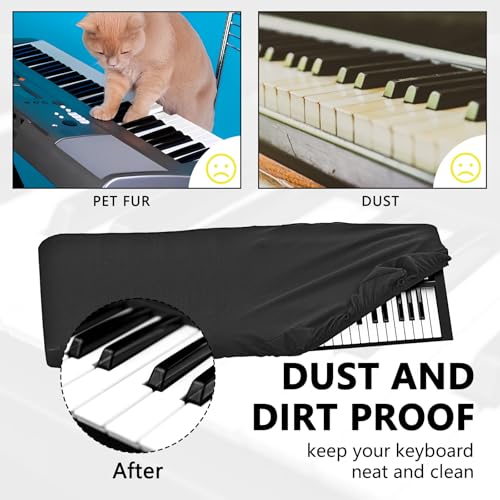 Musiin Staubschutzhülle für Klaviertastaturen mit 61 Tasten, kompatibel mit Roland FA-06, V-COMBO VR-09-B, M-Audio Oxygen 61, Behringer Motor 61, Luxus-Chinlon, staub- und kratzfest