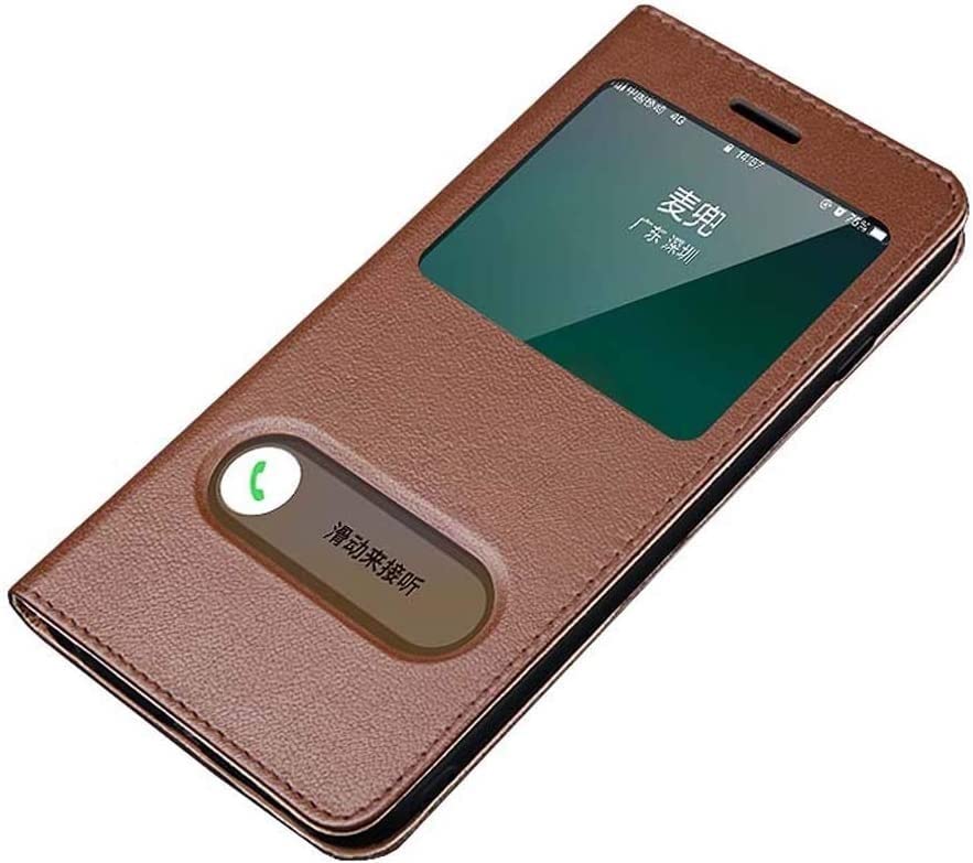 Étui rabat iPhone SE 2020 marron antichoc réponse rapide