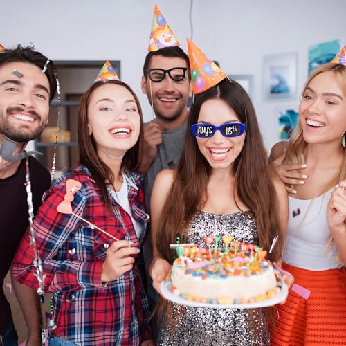 Image of Flutesan Personalized Rectangle Sunglasses with Marker Pens for Adult DIY Custom Birthday Wedding