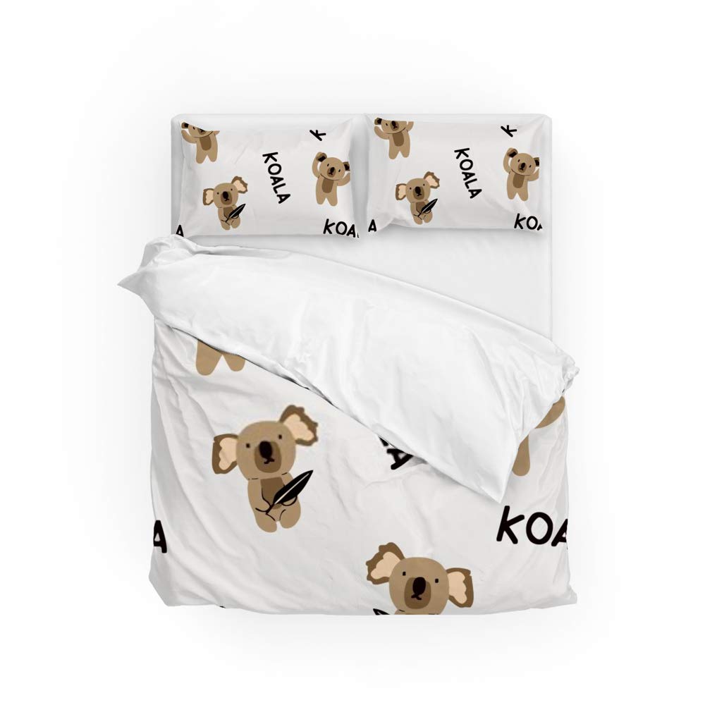 Parure de lit koala housse de couette polyester contre les draps rêches