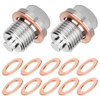 2 Stück Magnetische Ölablassschraube M14 x 1.5 Magnetische Dichtung Ölwannenablassmutter Ölwannenschraube Edelstahl Ölwanne Auto Ölschraube mit Dichtungen aus Rücklaufablassschraube Adapter