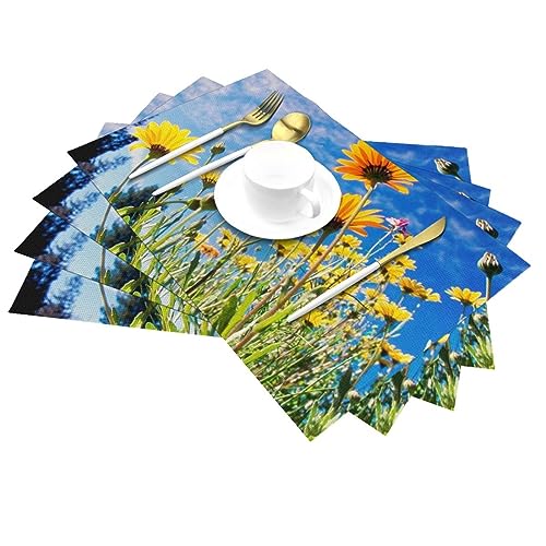 Set de table imprimé fleur jaune de qualité supérieure pour décoration raffinée - 3