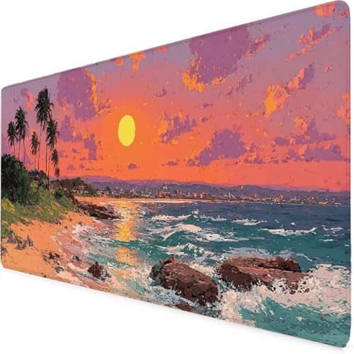 Tapis de souris XXL rose mer 1000x500mm avec base caoutchouc