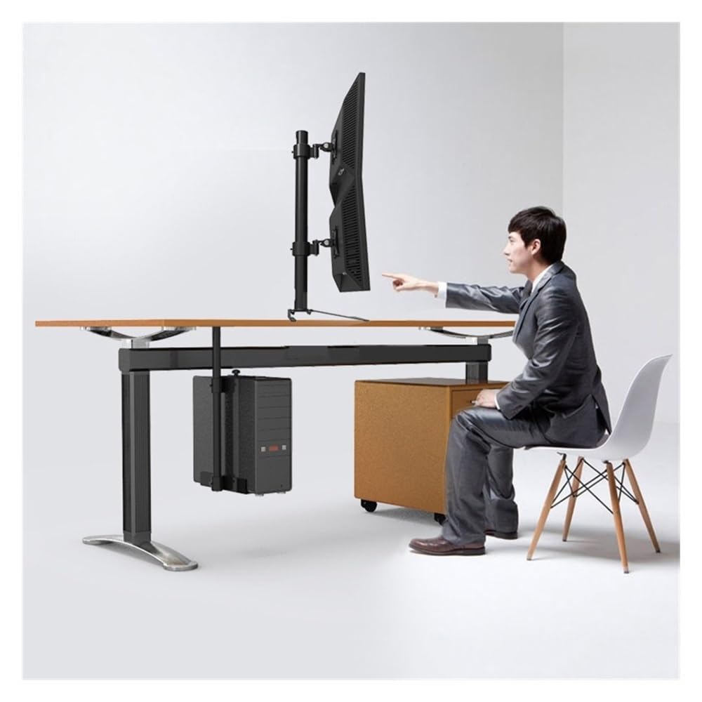 Akcesoria komputerowe CPU Under Desk Mount Bracket - Universal Steel PC Tower Under Counter Holder, 360° Swivel Adjustable Width and Heighth Hanging CPU Stand, Black Stojak na wieżę komputerową