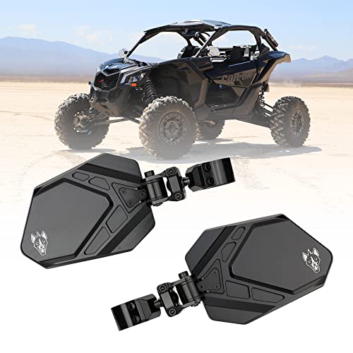 Image of CUERO PRO SILVER 2.0 inch - Side Mirrors for UTV Set - UTV Mirror Set Includes 2 Mirrors - Compatible with Bar Size of 2.0 inch - RZR Rear View Mirror Built to Go Off-Road