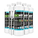 BiOHY Detergente per finestre professionale (6 bottiglie da 1l) + Distributore | Detergente concentrato per vetri | adatto ai PULITORI A VUOTO PER VETRI | pulizia senza striature (Fensterreiniger)