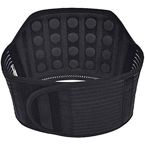 HSRG Adjustable Lumbar Brace Waist Belt, Self Heating Magnetic Therapy Lumbar Support Lower Back Brace Belt, for Lower Back Cramps Arthritic/Slipped Disc Pain Relief