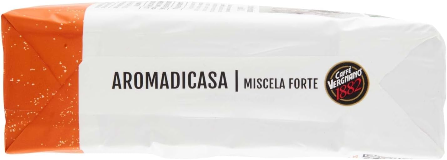 Caffè Vergnano 1882 Aromadicasa - Café molido Moka 8 x 250 g | Miscela Forte | Intensidad 9/10 | Tostado lento | Sabor decidido y persistente | Made in Italy + Italian Gourmet Polpa 400g