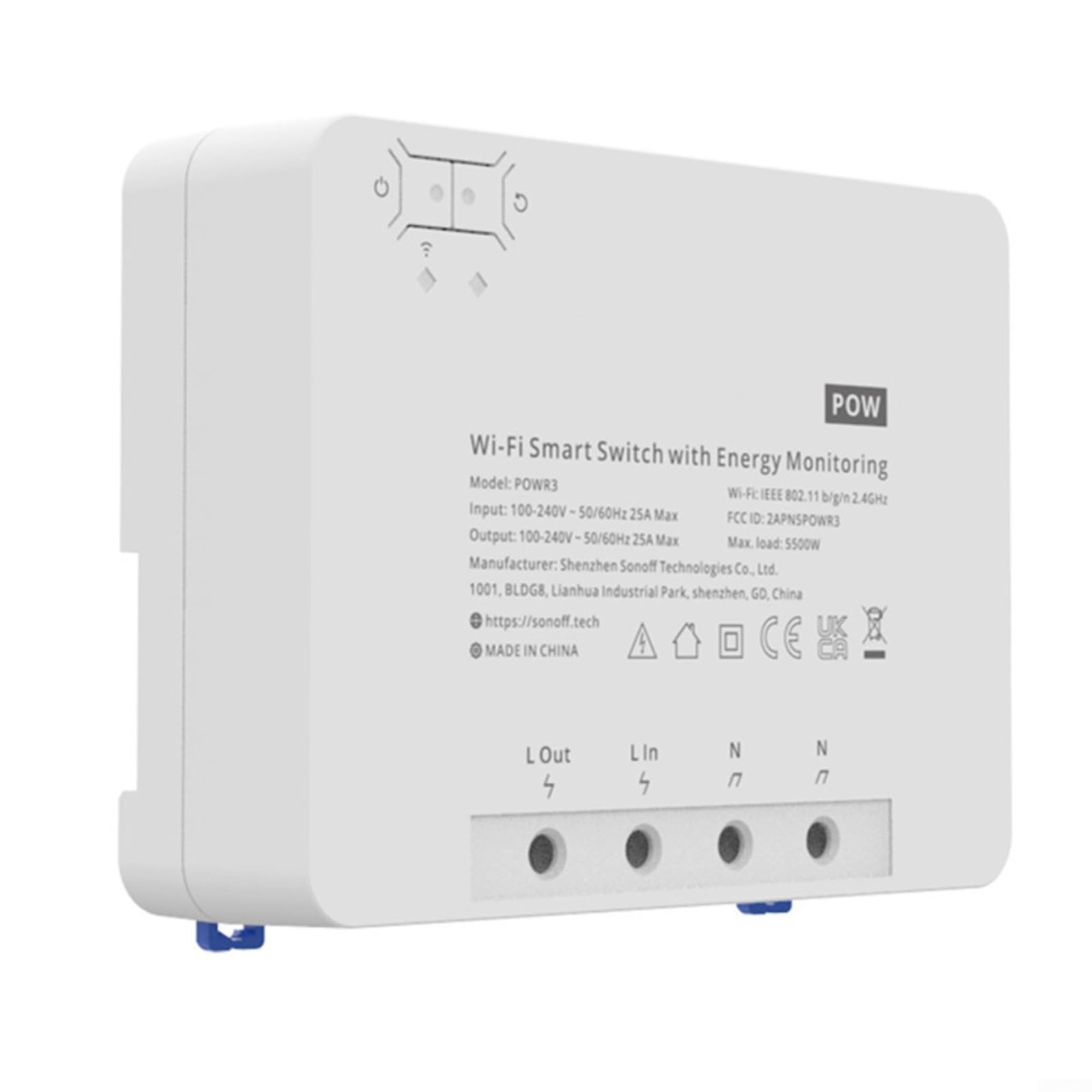 Interruptor de luz WiFi inteligente, interruptor de relé inalámbrico, módulo de bricolaje con medición de potencia para Alexa y para ewelink control remoto de control de voz para acceso a