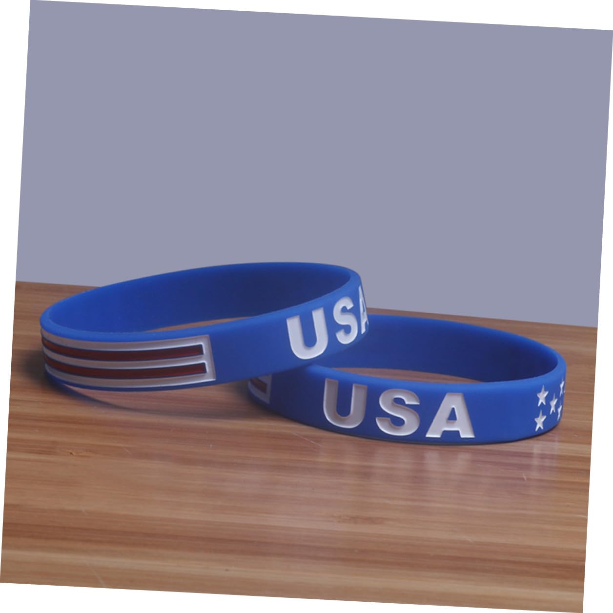 Pulsera de Silicona Bandera Estadounidense Azul, Patriótica Deportiva para Souvenirs