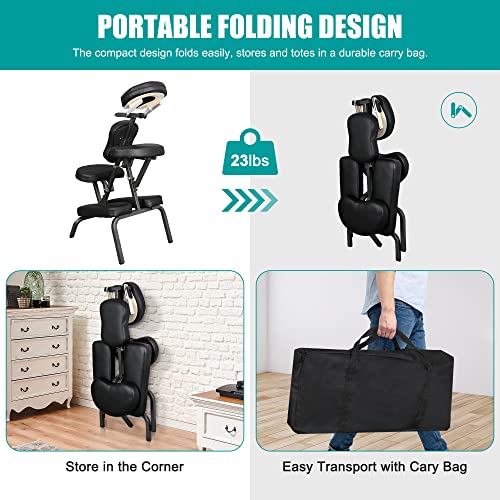 Nova Microdermabrasion Portable Massage Chair Foldable Tattoo Therapy Chair 4 Inches Thickness Sponge Face Cradle Spa Salon Massage Chair #TOP6