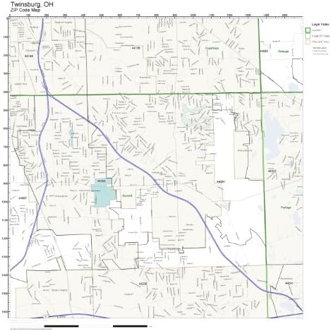ZIP Code Wall Map of Twinsburg, OH ZIP Code Map Laminated