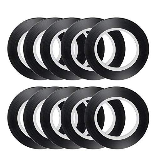 AIEX Chart Tape Whiteboard Gridding Graphic Tape Black 3mm Width Self Adehesive Tapes for School, Office and Home (10 pcs)
