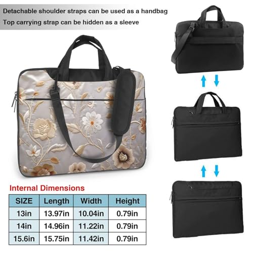 Bolsa para portátil con bordado floral para 15.6 pulgadas miniatura 2
