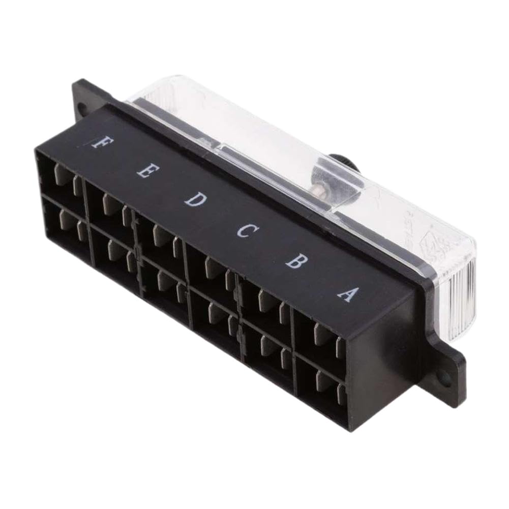 Panel de caja de fusibles de bloque portafusibles mediano de 6 vías Compatible con coche barco automotriz