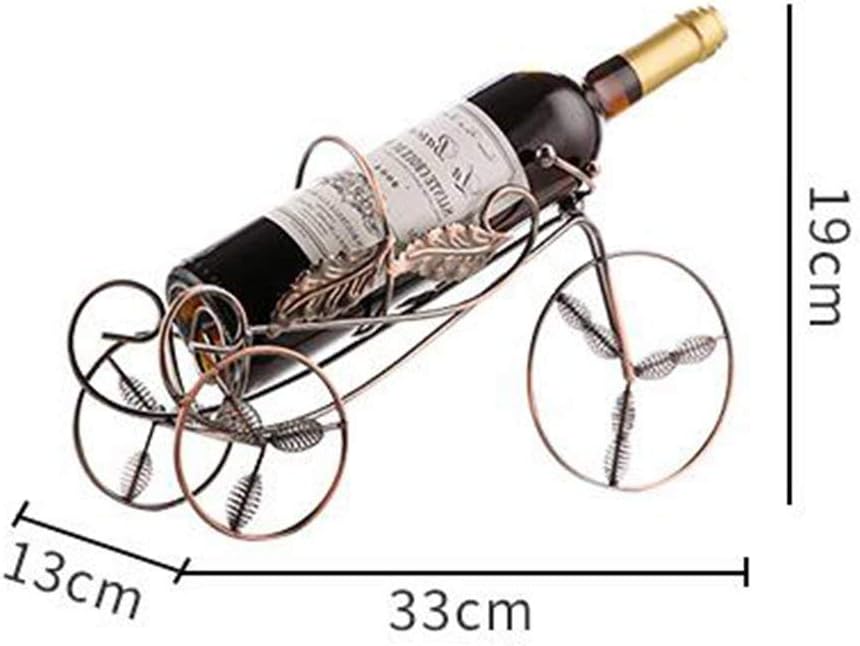 Small Decor Single Bottle Wine Rack Bottle Holder Countertop European Style Vintage Bicycle Design Wine Rack Display Holder Living Room Kitchen Home Iron Shelf Gold