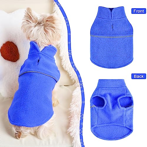 Image of Dog Clothes for Small Dogs Fleece Vest Dog Sweater Boy Girl, Warm Pullover Fleece Doggie Jacket, Winter Pet Ourfit Chihuahua Sweater - Yorkie Clothes (Blue, X-Small)