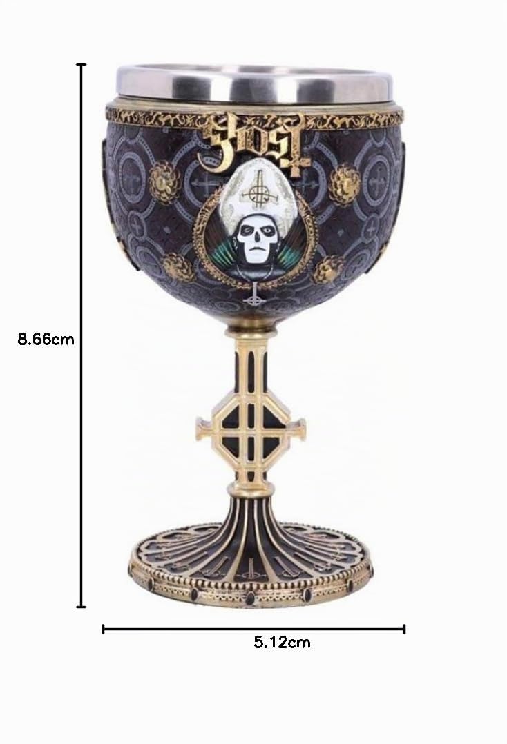 Nemesis Now B4886P9 Ghost Papa Emeritus III Meliora Calice doré en résine et acier inoxydable