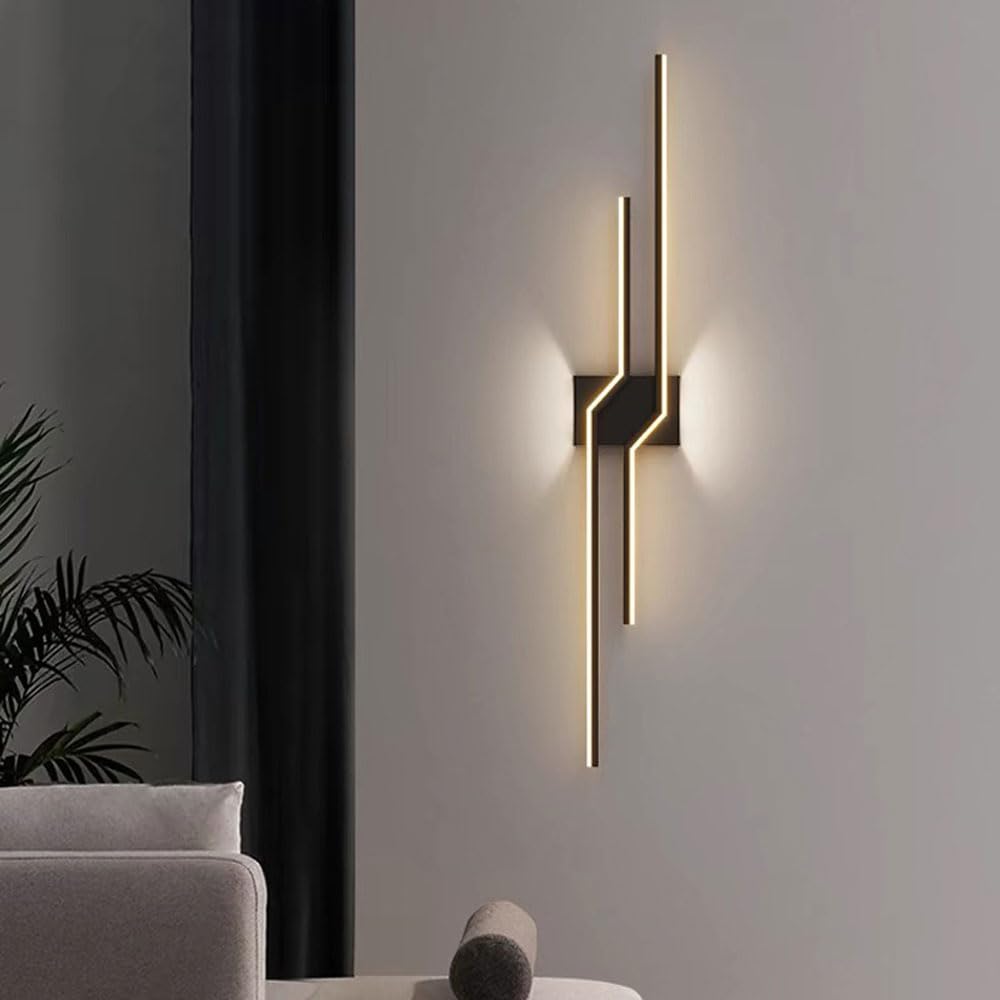 Lámpara De Pared Led Moderna, Iluminación De Aplique De Pared Led Interior Negra Regulable, Lámparas De Tocador De Baño sobre Espejo para Sala De Estar, Pasillo, Dormitorio, Lámpara De Pared