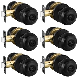 Haidms 6 Pack Matte Black Door Knobs Interior Privacy, Black Interior Door Knobs for Bedroom or Bathroom Classic Round Doorknobs Hardware