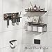RoleDes Bathroom Floating Shelves with Hair Dryer Holder - Wall Mounted Wood Wall Shelf with Blow Dryer Storage Over The Toilet - Set of 3 Rustic Brown Farmhouse Decor