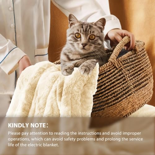 Image of Homemate Electric Heated Heating Blanket King Size 100 inchx90 inch Dual Control | ETL Certified 2 /4 /6 /8H Auto-Off 10 Heat Level Overheat Protection Machine Washable FauxFur Sherpa,Cold Room Cold Sleeper Gift
