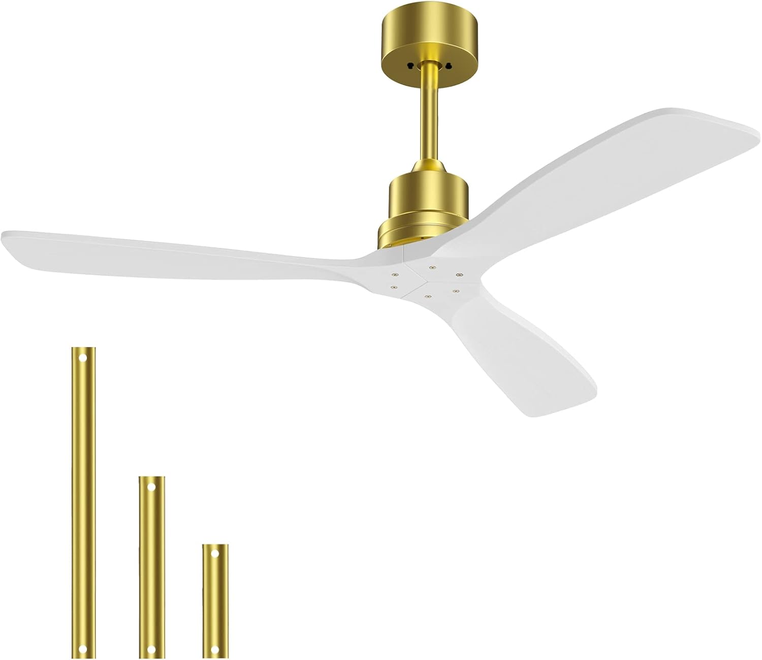 CLUGOJ White Ceiling Fan No Light, Outdoor Wood Ceiling Fan