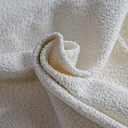 Artcest Set Of 2 Decorative Boucle Like Square Throw Pillow Covers, Large Comfy Elegant Textured Zippered Cushion Cases For Couch Bed And Living Room Decor, 20"X20" (Ivory) #TOP5