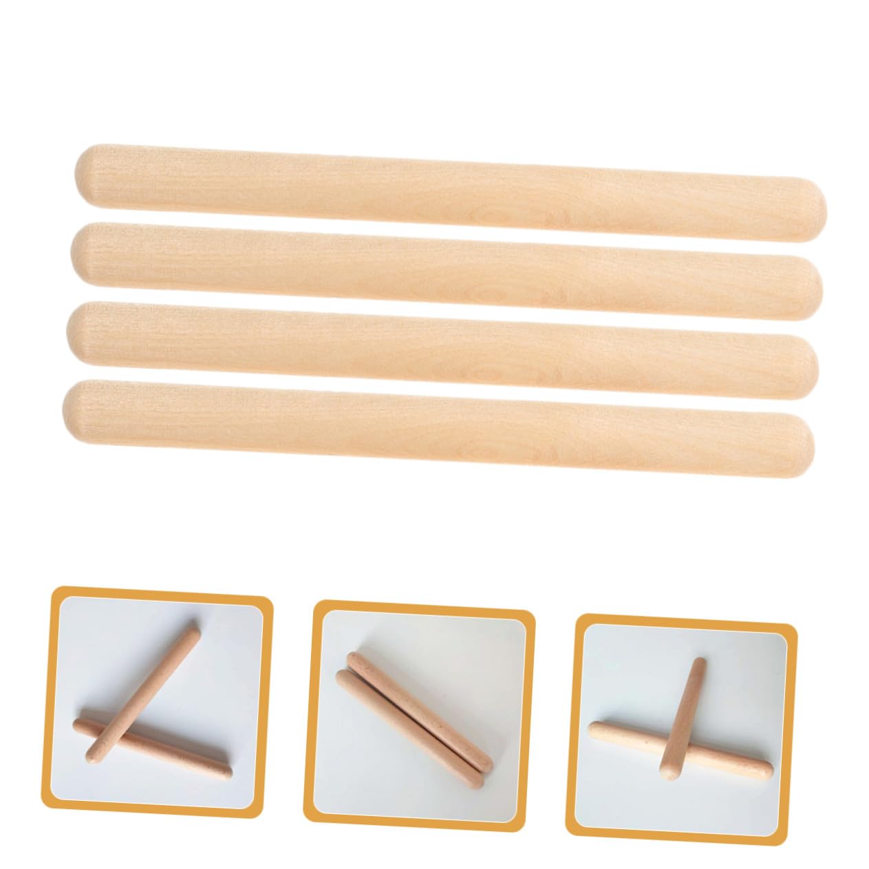 Didiseaon 32 Pezzi Bacchette Ritmiche in Legno Per Ragazzo Ragazza, Bastoncini Musicali Per Strumenti a Percussione, Set Educativo Per Gioco e Apprendimento Musicale Nelle Feste