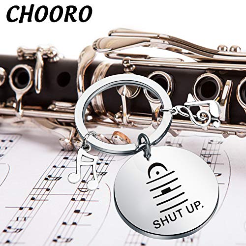 CHOORO Music Teacher Gift Choir Director Gift Orchestra Conductor Gift Shut Up Keychain Music Note Charm Jewelry3
