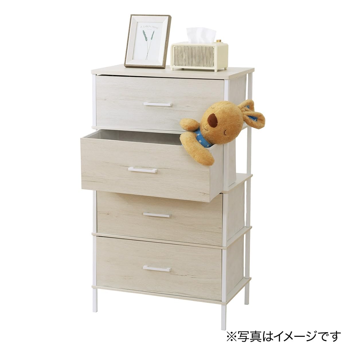 Amazon｜ニトリ(NITORI) チェスト4段 CS2s ホワイトウォッシュ 8410447