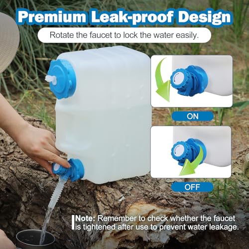 REDCAMP Contenedor portátil de agua 3 galones/11L con grifo, Blanco Paquete de 4 miniatura 4