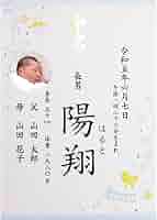 krymykページ　命名書 Amazon.co.jp: 命名書 命名紙 男の子 ブルー・青 写真入り 加工