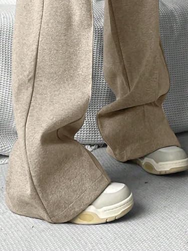 COZYEASE Calça de moletom masculina atlética com cordão na cintura e perna larga com bolsos, Caqui,