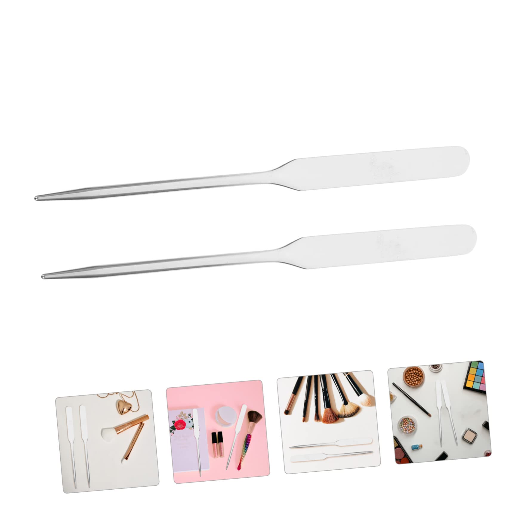 FOYTOKI Makeup Mixing Palette Spatula Tool Stainless Steel Palette Stick for Foundation Nail Polish