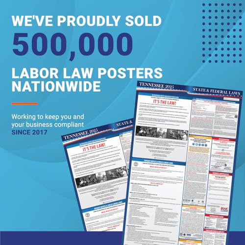 2025 tennessee state and federal labor law poster - osha workplace compliant - mandatory regulations posting for employees - all in one required compliance posting 1634 x 4034 - laminated