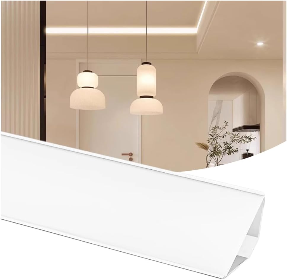 6 Pack 3.2ft LED Channel Aluminum Crown Moulding LED Diffuser Track for Ceiling Indirect Lighting, Top Corner Aluminum Strip for Ceiling Lighting Cornice Coving Decor (White)