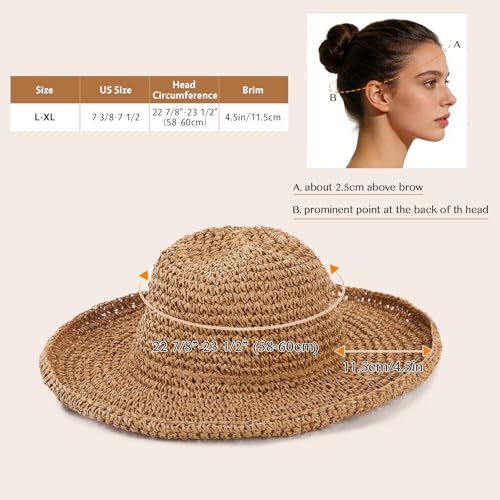 Sombrero de Sol Oweisong para Mujer Ala Ancha Plegable miniatura 2