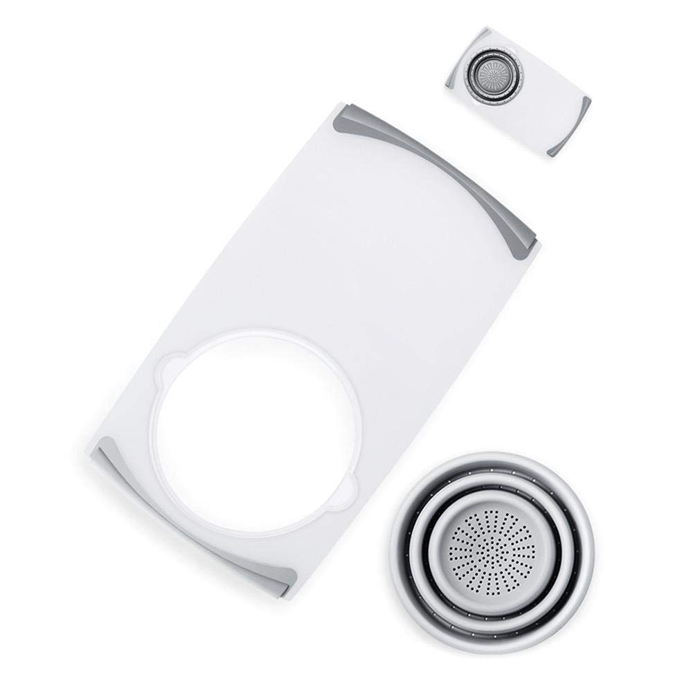 MondayUp Snijplank, 50 cm x 28,5 cm, thermoplastisch rubber, rechthoekig, afvoer, krasbestendig, inclusief opbergkoffer, zwart (L