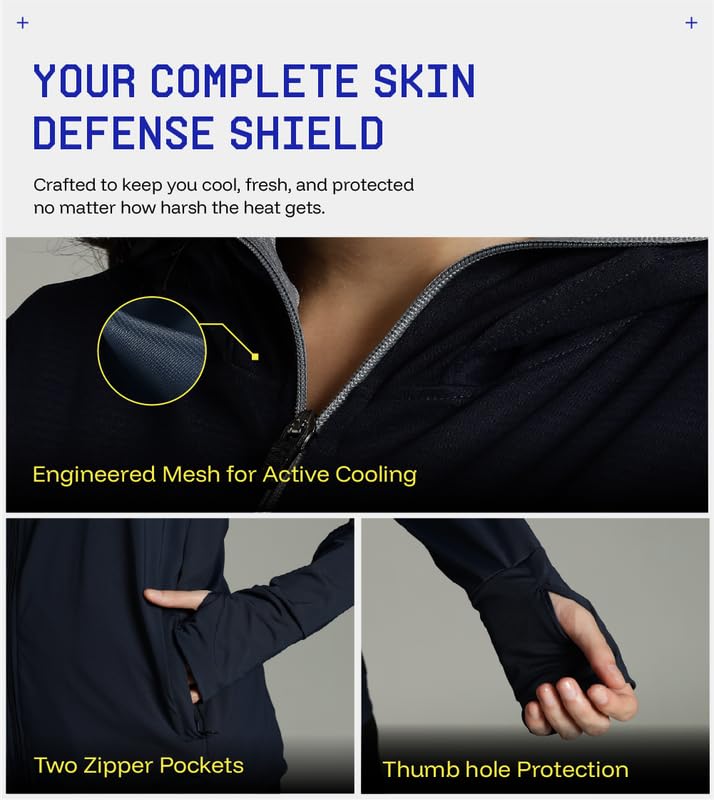 Image of BLUE TYGA Womens Sunscreen Jacket 2.0 - Advanced Protection from Sun & Pollution - UPF 50+ Protection