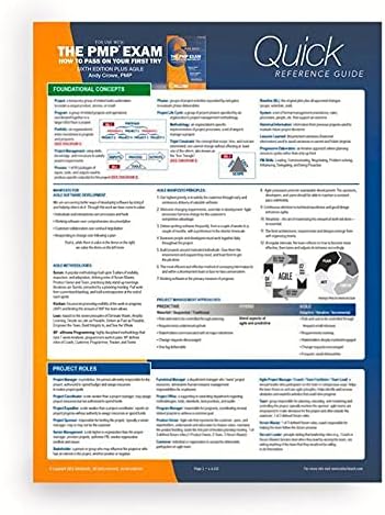 PMP Exam: Quick Reference Guide, Sixth Edition Plus Agile (Test Prep series)