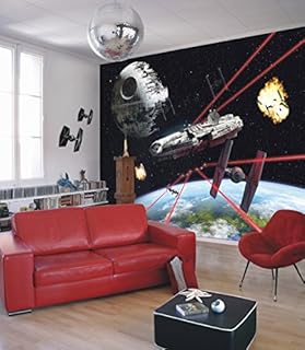 Komar Star Wars Millennium Falcon Wallpaper Mural, Vinyl, Multi-Colour, 368 x 0.2 x 254 cm